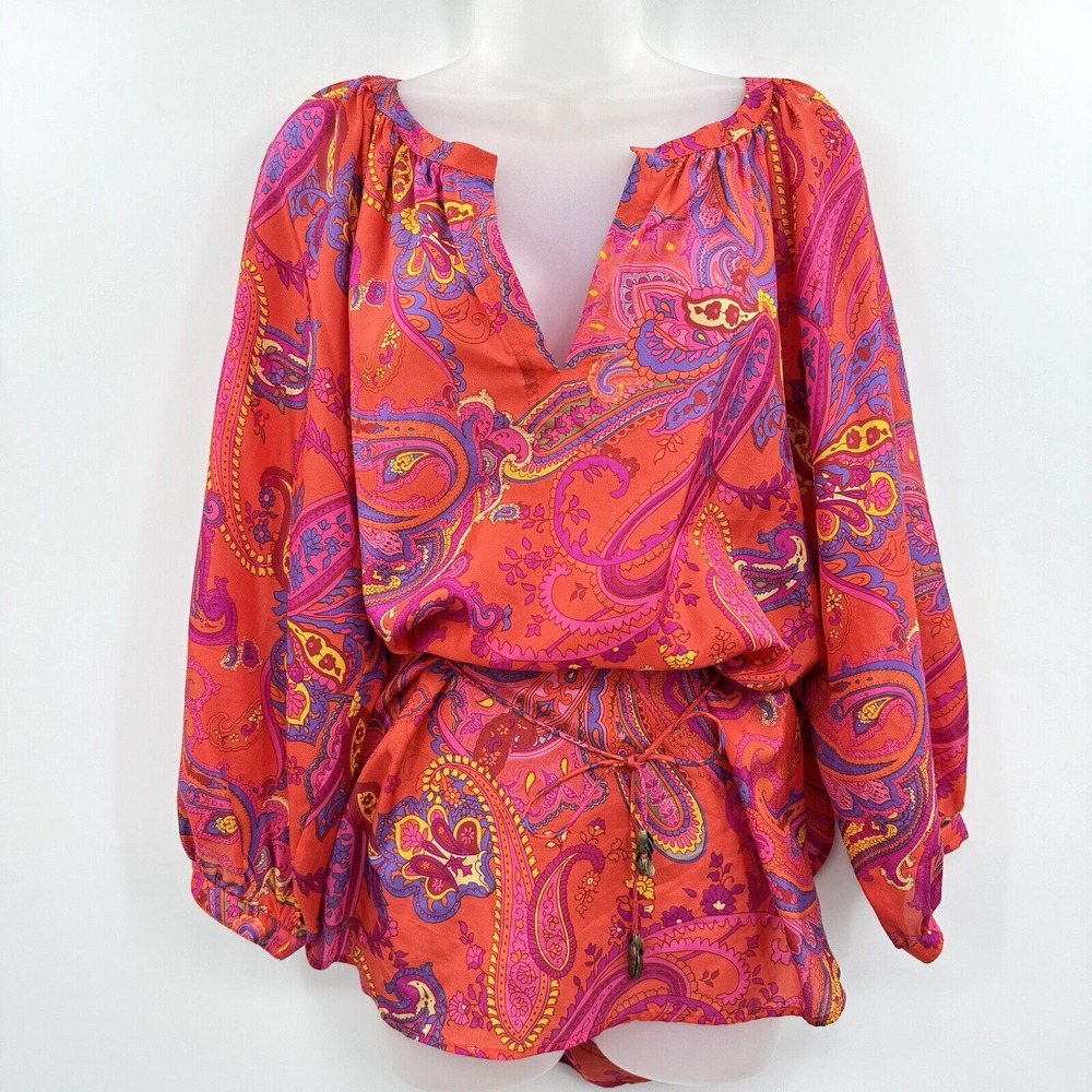 Lauren Ralph Lauren Pink and Purple Paisley Tunic